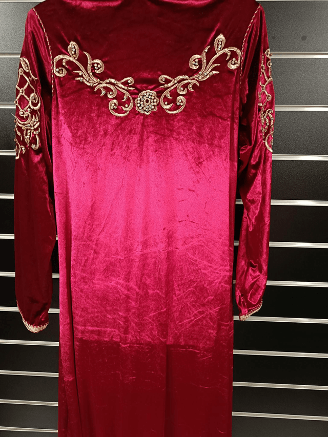 Caftan velour rouge 