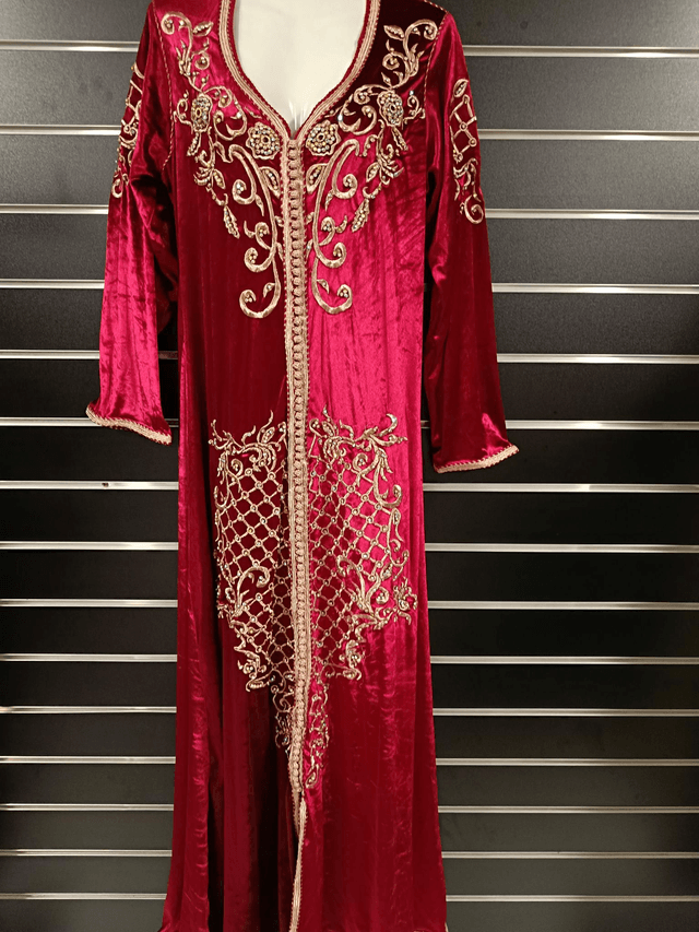 Caftan velour rouge 