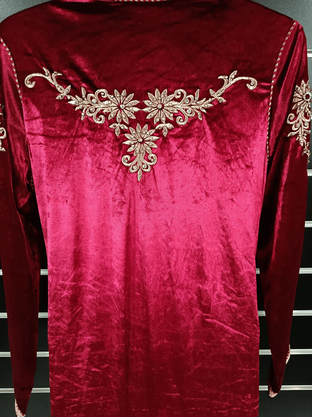 Caftan velour bordeaux 