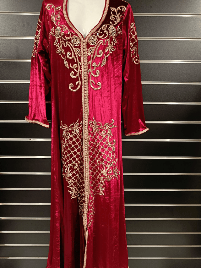Caftan velour rouge 